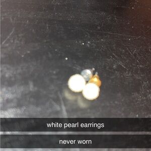 Elegant White Pearl Earrings
